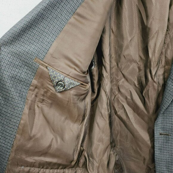 MICHAEL Kors Suit Jacket Blazer Sport Coat 40R Brown Plaid Double Vent 2 Button - Picture 8 of 12